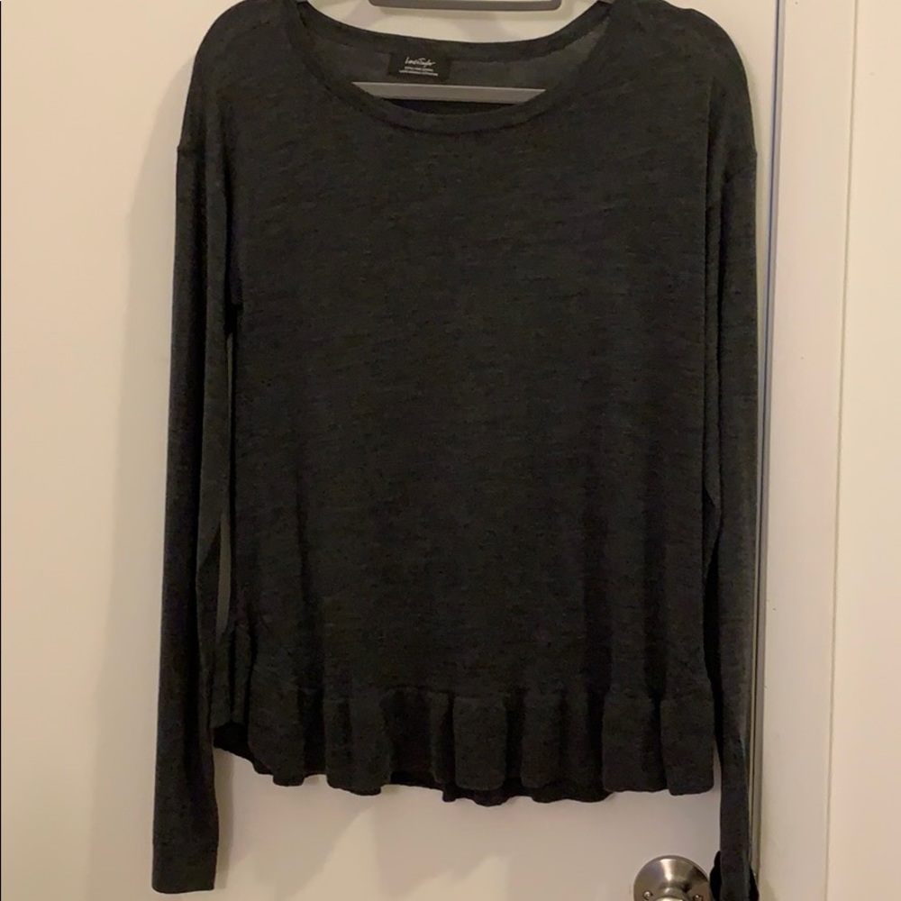 Grey peplum long sleeve shirt
